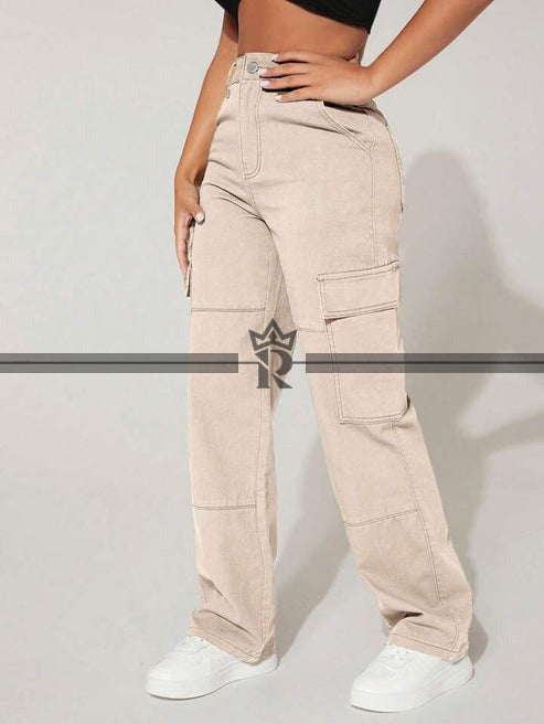 High Waist Flap Pocket Side Cargo Pant