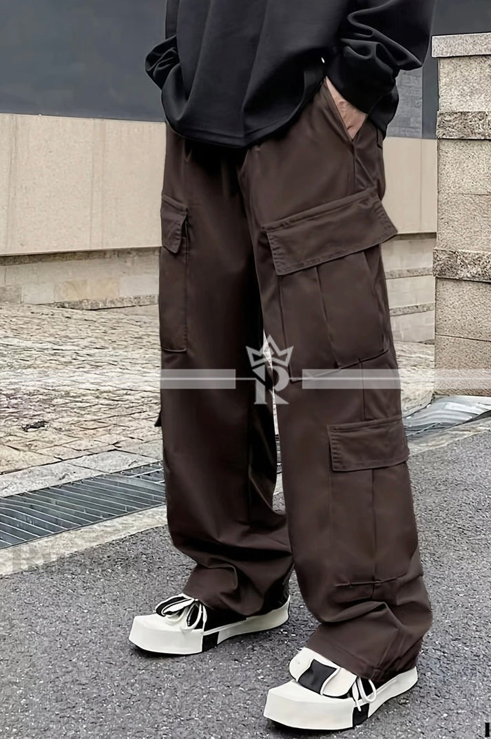Flap Pocket Side Drawstring Waist Cargo