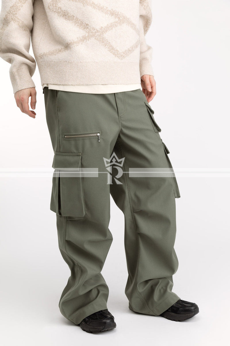 Dual Pocket Wide-Leg Cargo