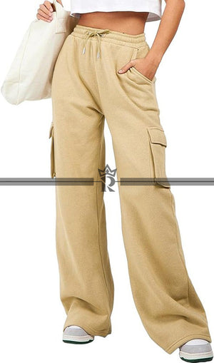 Drawstring Wide Leg Cargo Pants