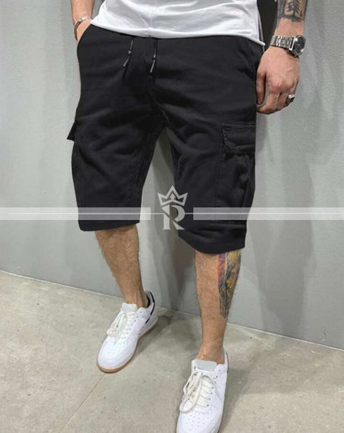 Flip Pocket Drawstring Waist Shorts