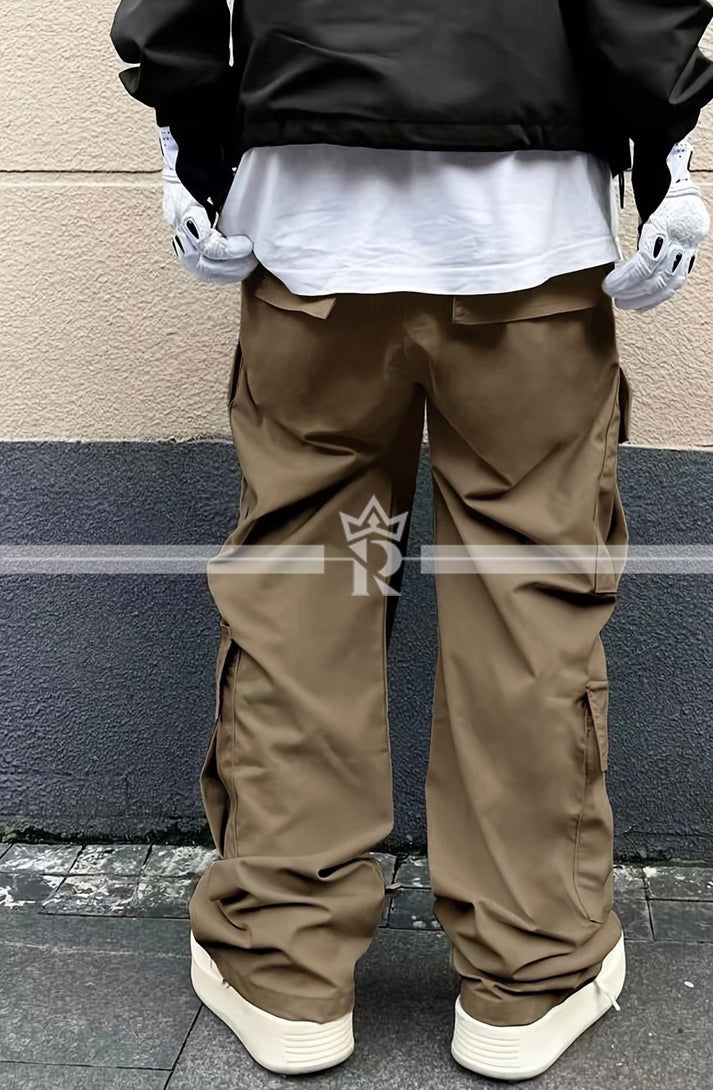 Flap Pocket Side Drawstring Waist Cargo