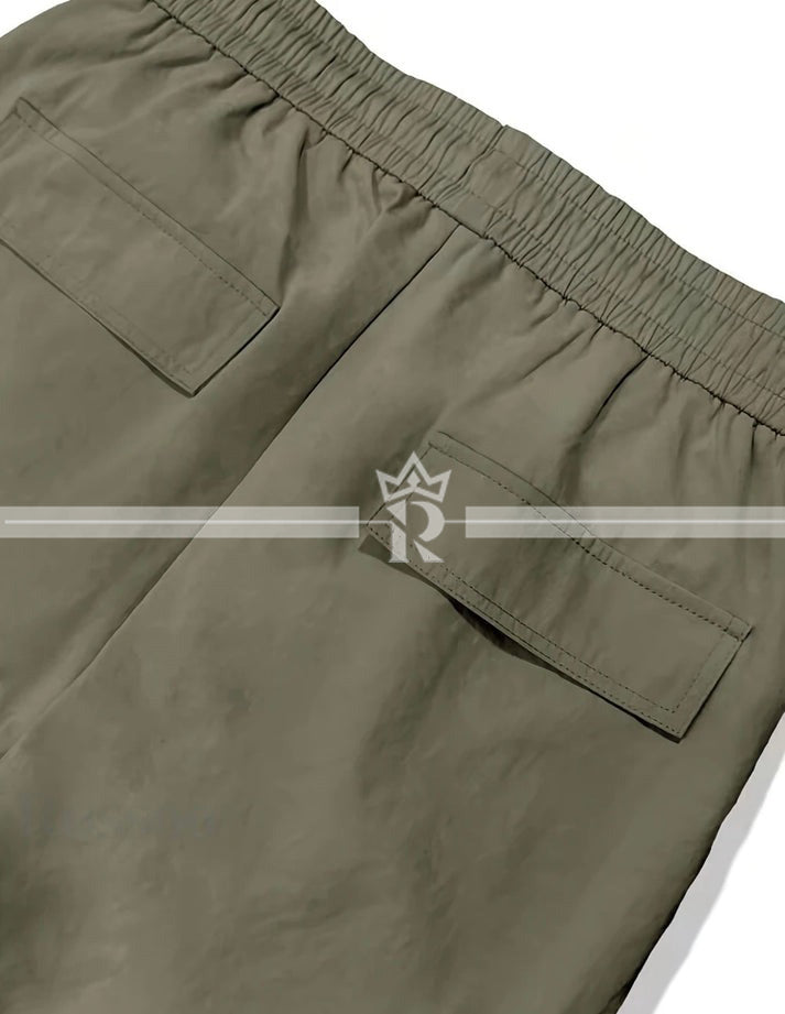Flap Pocket Side Drawstring Waist Cargo