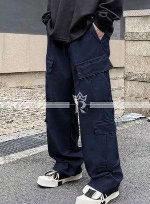 Flap Pocket Side Drawstring Waist Cargo