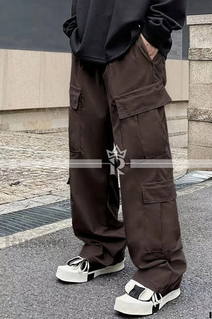 Flap Pocket Side Drawstring Waist Cargo