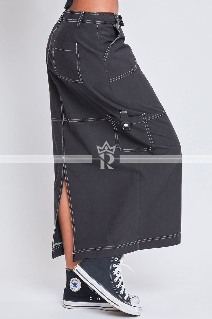 TWILL SKIRT WITH WHITE THREAD