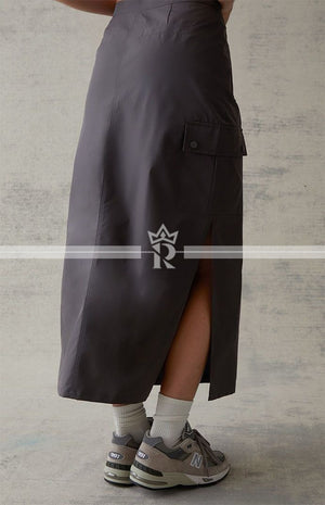 TWILL SKIRT WITH FLAP IN SIDE POCKET