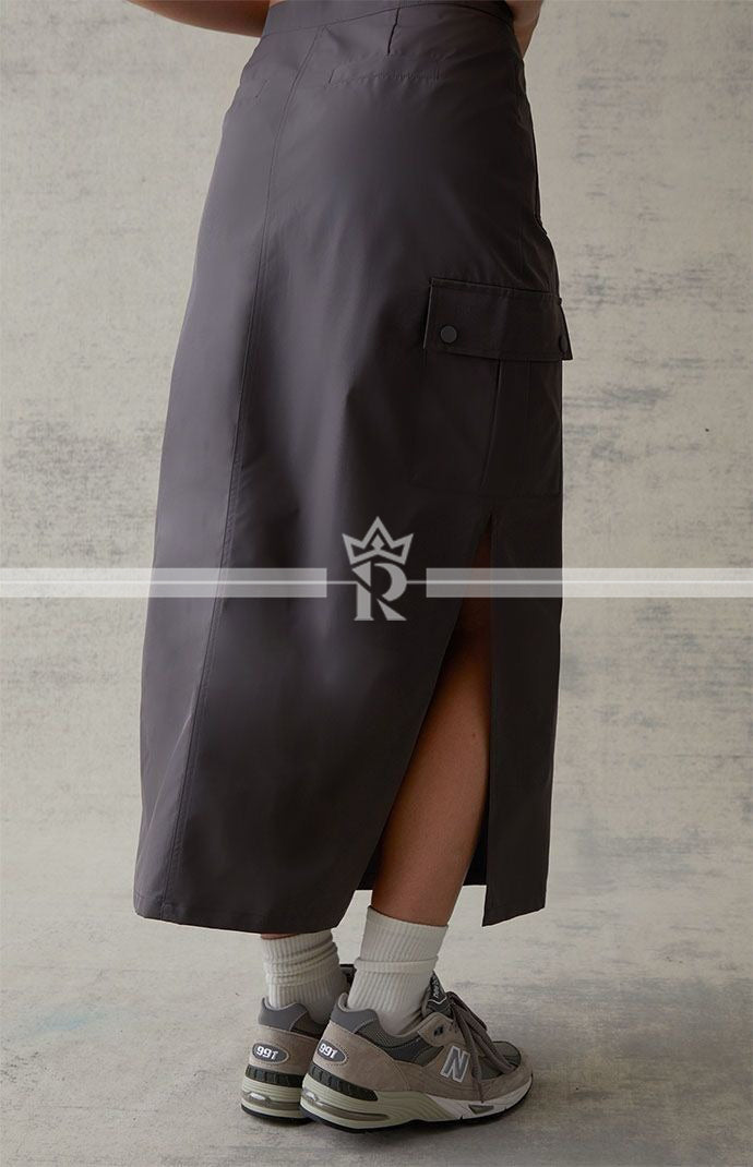 TWILL SKIRT WITH FLAP IN SIDE POCKET